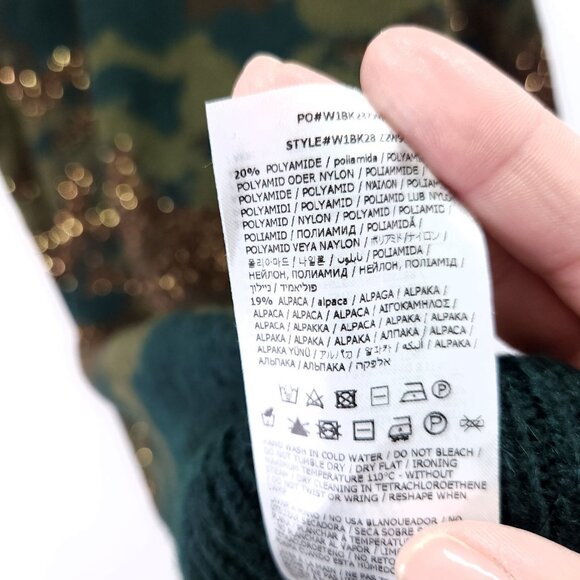 Guess Alpaca Blend Sweater Dress Size XS Made in Italy Deana Soft Camo Glitter - Picture 8 of 15